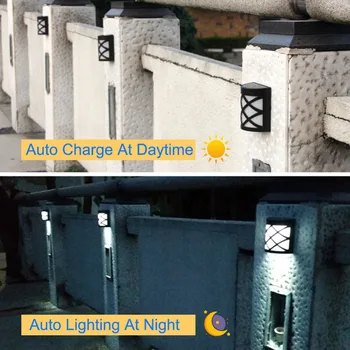 Smart Európsky a Americký štýl solárne nástenné svietidlo plot lampa klasického štýlu 6LED, ľahké ovládanie typ