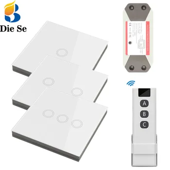Smart Home Control Bezdrôtová Dotyková Light Switch rf 86 Prepínanie Stene Panel Dotykový Spínač ZAP/VYP,AC 110V 220V 10A Prijímač pre Ľahké