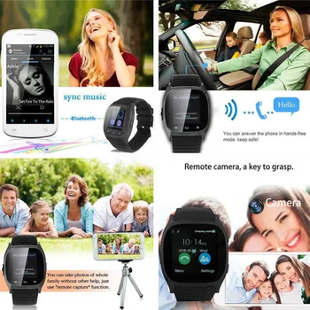 T8 Bluetooth Smart Hodinky S Fotoaparát, Dotykový Displej Podpora SIM TF Karty Hovor Muži Ženy Šport Smartwatch Pre Android Telefónu iPhone
