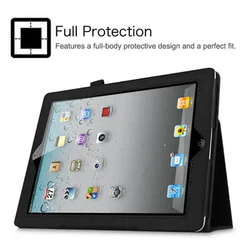 Tablet Case for iPad 4 9.7 Prípade palcový Model A1458 A1459 A1460 Auto Wake Spánku Smart Cover Folio Kryt s Perom+Film