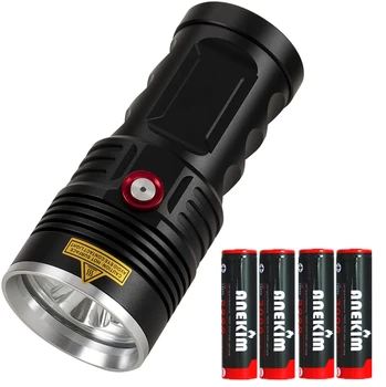 Taktické LED Baterky 8000 Lumen 3x XHP50 LED USB Nabíjateľné Vodotesný s 4pcs 18650 Li-ion Batéria, Indikátor Nabíjania