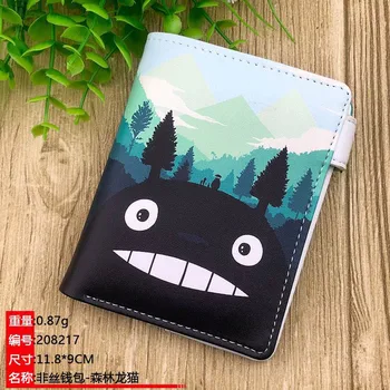 Tonari no Totoro Anime Krátke Kožené Peňaženky Môj Sused Totoro Mince Kabelku s Vrecko na Zips