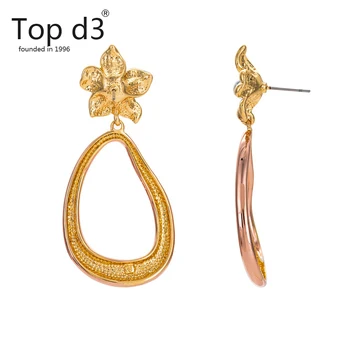Top d3 Viennois Skupiny svadobné drop náušnice šperky Dubaj náušnice zlaté veľké náušnice kvetinový náušnice veľkoobchodné ceny