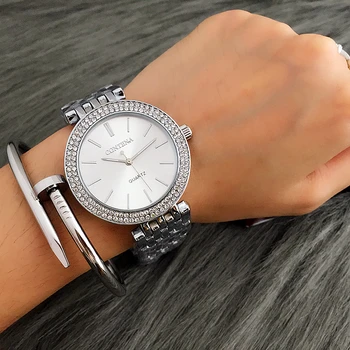 Top Značky Contena Ženy Hodinky Diamond Fashion Šaty, Hodinky Dámske Hodinky Zlaté Žena náramkové hodinky Reloj Mujer montre femme
