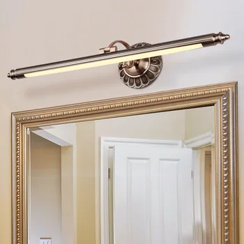 Tradičné Mosadz LED Nástenné Svietidlá v Kúpeľni s otočným Ramenom 50 CM 70 CM 90 CM Dlhé nad Zrkadlá Sconces Svetlá 110V / 220V AC