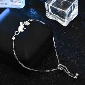Trendy Cubic Zirconia crystal Mačka a Loptu kúzlo Náramky pre Ženy Móda kórejský Šperky darček