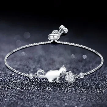 Trendy Cubic Zirconia crystal Mačka a Loptu kúzlo Náramky pre Ženy Móda kórejský Šperky darček