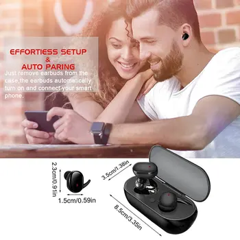 TWS Y30 Bluetooth Bezdrôtové Slúchadlá 5.0 Šport Náhlavnej súpravy Bluetooth Slúchadlá Prenosná Handfree Nabíjanie Box 4D Stereo Zvuk