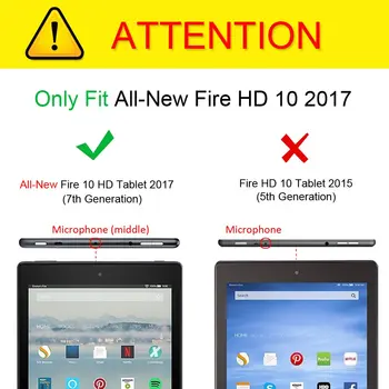 Ultra Ľahký PU Kožené Tablet Kryt pre Amazon Fire HD 10 Prípade 7. Generácie, 2017 Vydanie Auto Wake/Funkcia Spánku