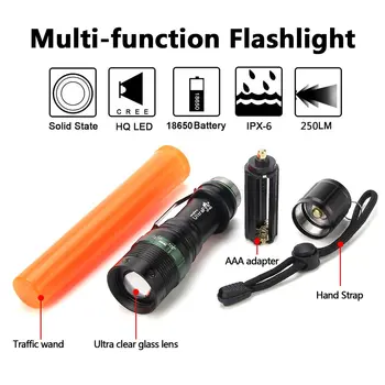UltraFire taktická baterka LED baterka CREE XP-G2 zoom odlesky 18650 baterka pochodeň svietidla luz bleskové svetlo, si