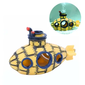 Umelé Ryby Tank Ponorka Loď Vzduchová Bublina Dekorácie Akvárium Loď Loď Ornament Vodné Skalné Jaskyne Výzdoba Pre Ryby, Krevety