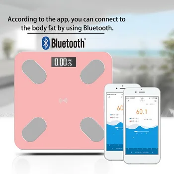 Usb Nabíjanie Bluetooth Váhy Kúpeľňa Rozsahu Smart, Podsvietený Displej Telesnej Hmotnosti a telesného Tuku, Vody, Svalovej BMI Nové