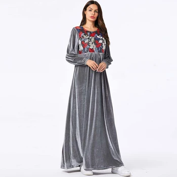 Velvet Abaya Turecko-Islamské Arabčina Dlho Moslimské Oblečenie Kaftane Kaftan Tesettur Elbise Hidžáb Šaty Vestidos Župan Musulmane Longue