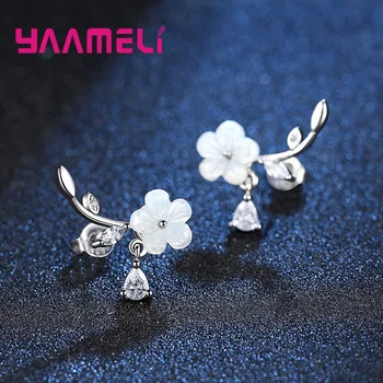 Veľký výpredaj Tvorivé Slivka Pobočky Krištáľové Náušnice pre Ženy kórejský Módne Geometrické Stud Náušnice Kvet Príslušenstvo Šperky
