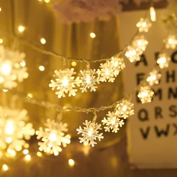 Vianočný Strom Dekorácie Pre domov Svetlá Led Snowflake String pendantLight Nový Rok Dovolenku Svadobné Party Dekoratívne Osvetlenie