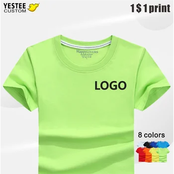 Vlastné Tričko pre Dieťa Unisex Top s Vlastným Logom výšivkami Digitálne Hodváb Tlač Bavlnené Šaty s Krátkym Rukávom Letné Jednotné