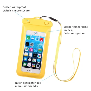 Vodotesný Telefón Taška Pre iPhone 11 Pre Samsung A51 Univerzálny 6.5 Palcový Visí na Krku Úplné Zobrazenie Transparentné PVC Prípade vodotesná taška