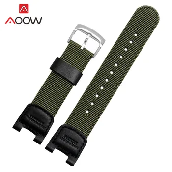 Vojenská Zelená Nylon Watchband pre Casio SGW-100 Nepremokavé Popruh Nahradenie Jazdy Športové Hodinky, Príslušenstvo