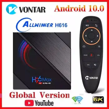Vontar TV Box Android 10.0 H96 Max Allwinner H616 4 GB RAM, 64 GB ROM 6K BT4.0 Youtube H96Max Android 10 Set-Top Box VS TX9S T95