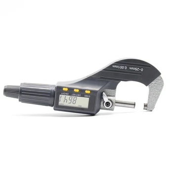 Vysoká presnosť mikrometer rozchod rozsah merania 0-25mm, z nehrdzavejúcej ocele, digitálny displej, vládca, vládca merací nástroj