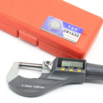 Vysoká presnosť mikrometer rozchod rozsah merania 0-25mm, z nehrdzavejúcej ocele, digitálny displej, vládca, vládca merací nástroj