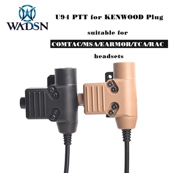 WADSN Airsoft U94 Taktické PTT Vojenské Štandardná Verzia pre TMC-RAC headset KENWOOD Plug RAC TMC Softair COMTAC Push-to-Talk