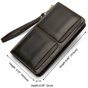 WESTAL spojka muž originálne kožené pánske peňaženky dlho mužov spojka taška kabelku pre mužov kreditnej karty držiteľ pánske zip peniaze tašky 9020