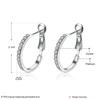 White Crystal Náušnice pre Ženy 925 Sterling Silver Šperky, Prívesky kórejský Cubic Zirconia Vintage Stud Huggies Earings 2021