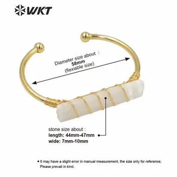 WT-B567 Špeciálne populárne ženy náramok dlho kúzlo selenite náramok v zlatom vysokej kvality handmaded drôt zabalené putá náramok