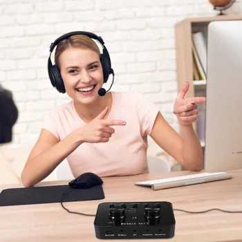 X7 PC Audio USB Headset Mikrofón Webcast Zábava Streamer Zvuková Karta škubnutí live Show