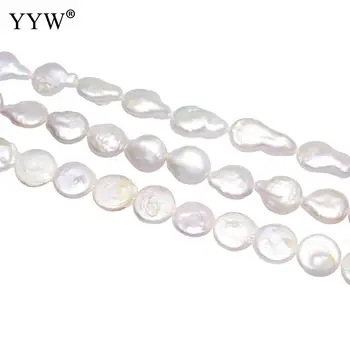 YYW Kvalitné Umelé Barokový Sladkovodné Perly Korálky prírodná biela 11-12 mm Cca 0.8 mm Predávané Oblasť činnosti pre Šperky Robiť