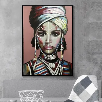 Zdobiť Africkej Ženy Plátno Maľovaní Plagátov a Vytlačí Cuadros Škandinávskych Wall Art Obrázok pre Obývacia Izba Domáce Dekorácie
