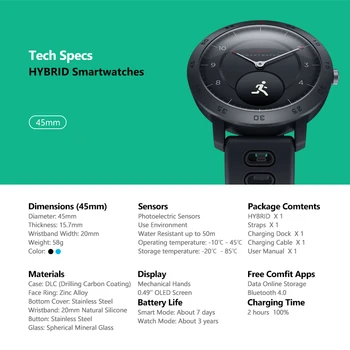 Zeblaze Hybrid Smartwatch Srdcovej Frekvencie, Krvného Tlaku Monitor Smart Hodinky Cvičenia Sledovanie Spánku Sledovania Smart Upozornenia