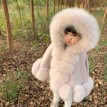 Zimné Pracovné Nohavice Deti Skutočný Prírodný Fox Kožušiny Plášť Hrubšie Teplý Kabát Deti Originálne Plášť Kožušiny Bunda Oblečenie Pre Dievčatá Y3704