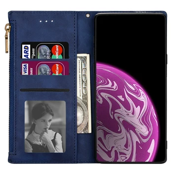 Zips Telefón Prípade Redmi Poznámka 9 Pro Max 9S Peňaženky, Kožené puzdro Pre Xiao 10 Lite Redmi Poznámka 8 Pro 10 8A Flip Cover Magnetické