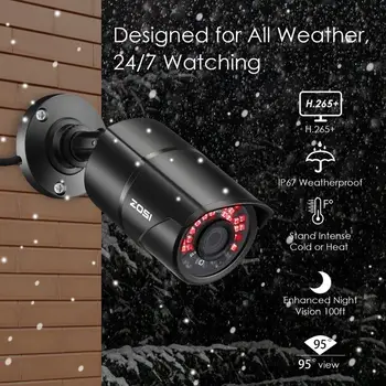 ZOSI 5MP 8CH CCTV Video Bezpečnostné Vonkajšie Nightvision Vodotesný IP Ovládanie Kamery monitorovacieho Systému POE H. 265 NVR Auta HDD