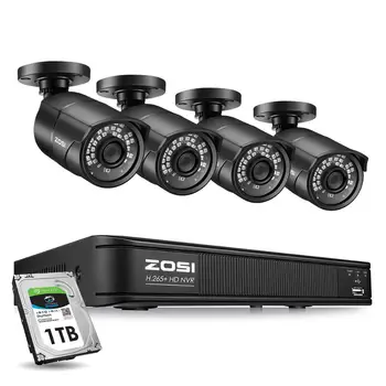 ZOSI 5MP 8CH CCTV Video Bezpečnostné Vonkajšie Nightvision Vodotesný IP Ovládanie Kamery monitorovacieho Systému POE H. 265 NVR Auta HDD