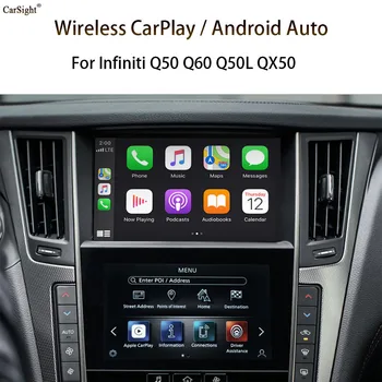 Zrkadlo-Link Android Auto Wireless CarPlay Miracast Retrofit pre Infiniti Q50 Q60 QX50 Q50L Podporu Whatsapp Hovoru Hudba