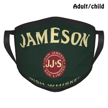 Írsky Pálenice Whisky Vlastný Dizajn Masky Pre Dospelých, Deti Proti Prachu Whisky Irish Jon Syn Jameson Strany Piť Alkohol Logo