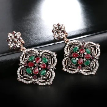 České Vintage Šperky Crystal Vyhlásenie Earings Farebné Živice Kvet, Kvapka Náušnice Pre Ženy, Svadobné Doplnky