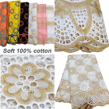 Švajčiarsky voile čipky vo švajčiarsku mäkké výšivky afriky čipky textílie 2019 vysoko kvalitnej čipky bavlnená tkanina s kamene na šaty